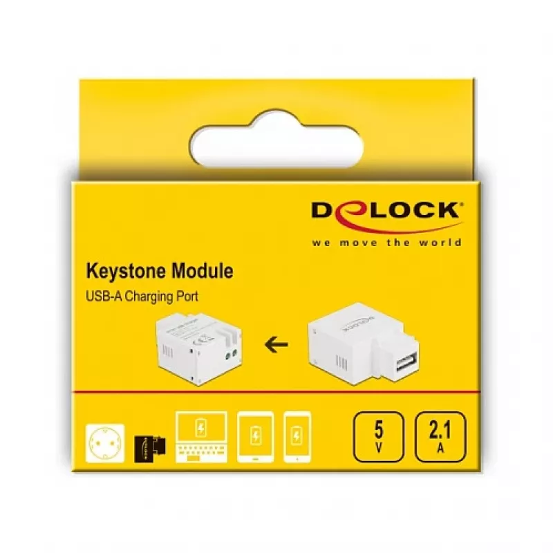 Keystone-moduuli USB Type-A latausliitäntä DeLOCK 87791