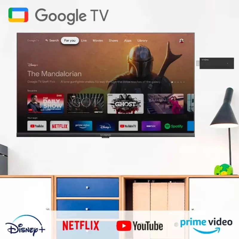 Strong SRT 41 Smart TV -dongle HDMI 4K Ultra HD Android musta