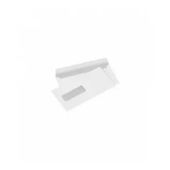 Kirjekuori ikkunalla (30x90 mm) vasen, keskitetty, E65 (DL), 110x220 mm, 80 g, valkoinen, 1 000 kpl:n laatikko