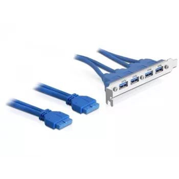 DeLOCK korttipaikkapelti USB3.0 pin header 19 pin 2 x Internal > 4 x USB3.0-A Socket external - korttipaikkapelti (82974)