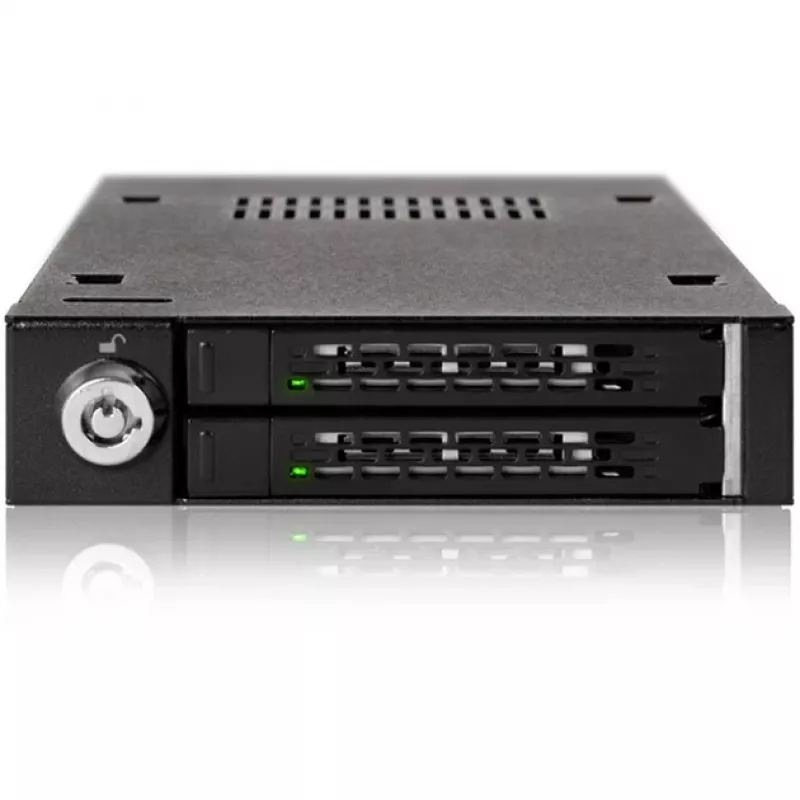 ICY DOCK - ToughArmor - MB992SK-B - SATA - sovitin - 2x 2,5 inch > 3,5 inch - SATA 6 Gbit/s - turvalukko - metalli - LED - enintään 9,5 mm korkeus