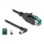 DeLOCK PoweredUSB-kaapeli pistoke 12 V DC 5,5 x 2,5 mm pistoke kulma 1 m
