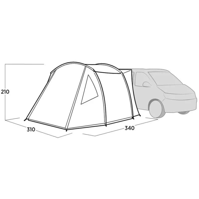 Easy Camp Eidfjord harmaa tunnelimallinen etuteltta, malli 2025