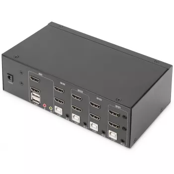 KVM-kytkin Digitus DS-12883 4 porttia Dual Display 4K HDMI USB