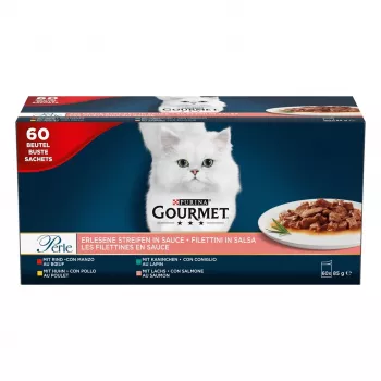 PURINA Gourmet Perle Mix - märkäruoka kissoille - 60x85 g
