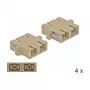 Kuituadapteri DELOCK SC naaras-naaras beige, 4 kpl:n pakkaus (malli 85996)