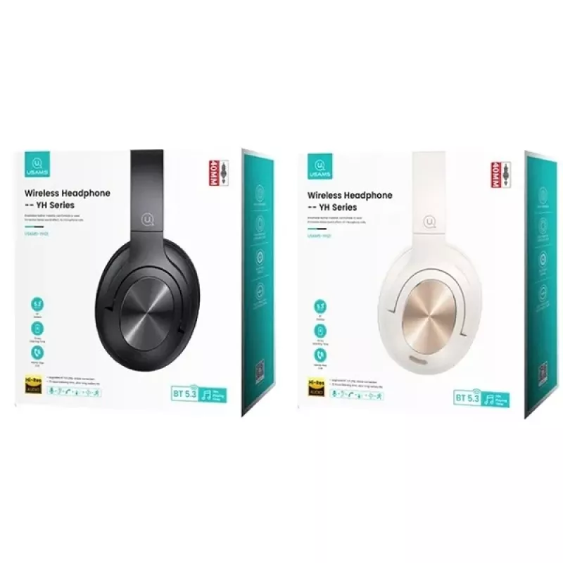 Usams kuulokkeet Bluetooth 5.3 Over-Ear Us-yh sarja musta/musta TDLYEJYS01