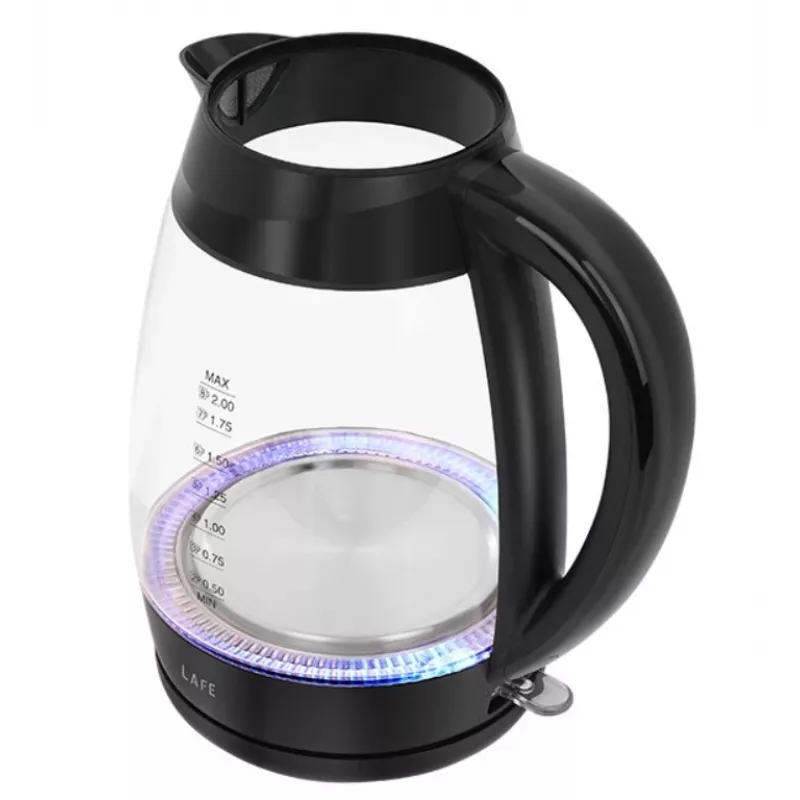 Lafe Essential XL CEG016 lasinen sähkökäyttöinen vedenkeitin, 2 l, 2200 W, musta