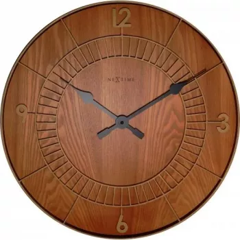 NeXtime kello 3113br Wood Round, Ø50 cm, seinäkello, ruskea