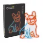 Neonvalo Dog MANTA SNL68MT ranskalainen bulldoggi koristeellinen neonkyltti