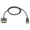 Assmann DisplayPort-sovitinkaapeli DP - DVI (24+1) M/M 1,0 m lukituksella DP 1.2 yhteensopiva UL CE musta (AK-340301-010-S)