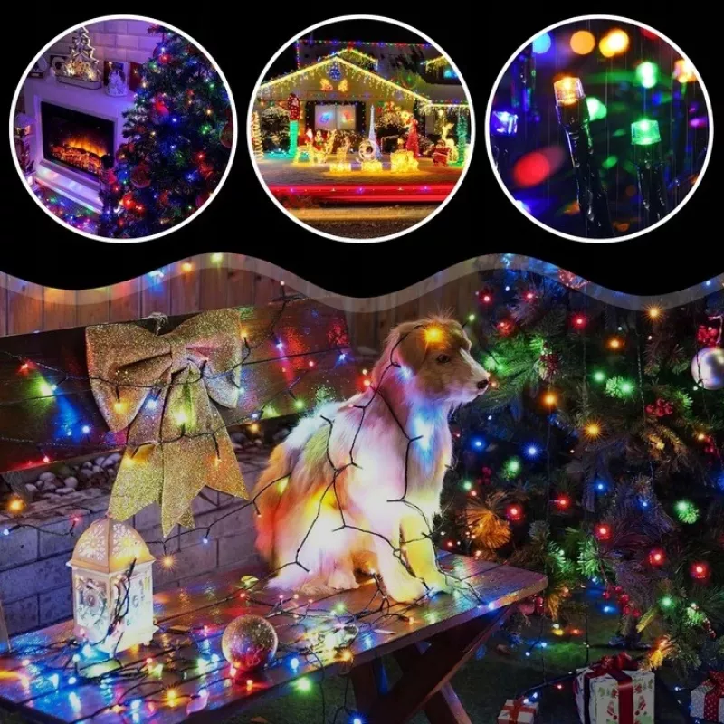 Extralink EX.95535 paristokäyttöinen joulun valonauha, 100 LED, monivärinen, 10,5 m