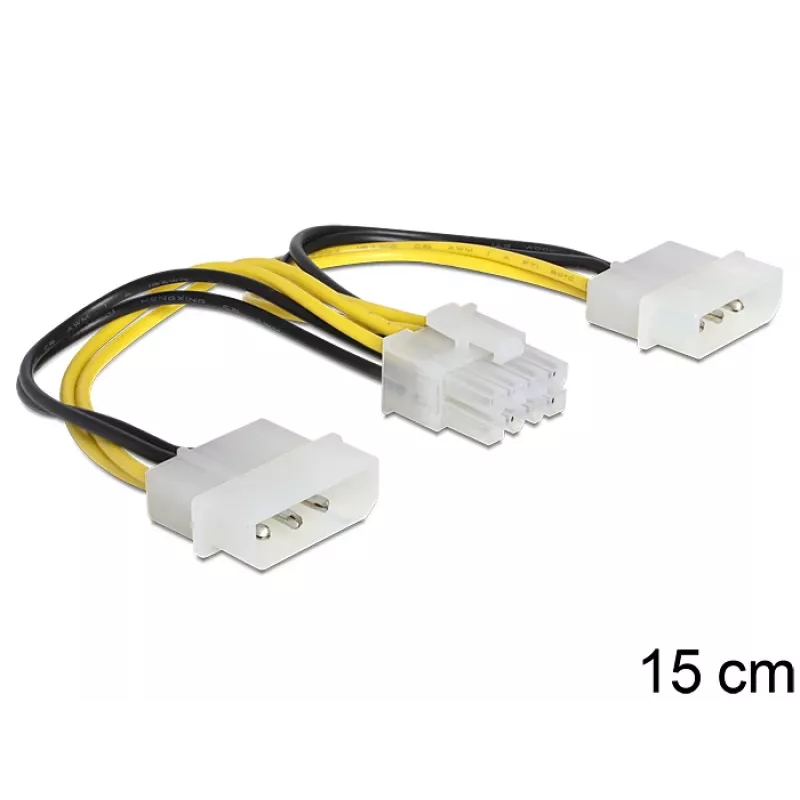 Sisäinen virtakaapeli DeLOCK 83410 0,15 m EPS 8-pin Molex 3-pin