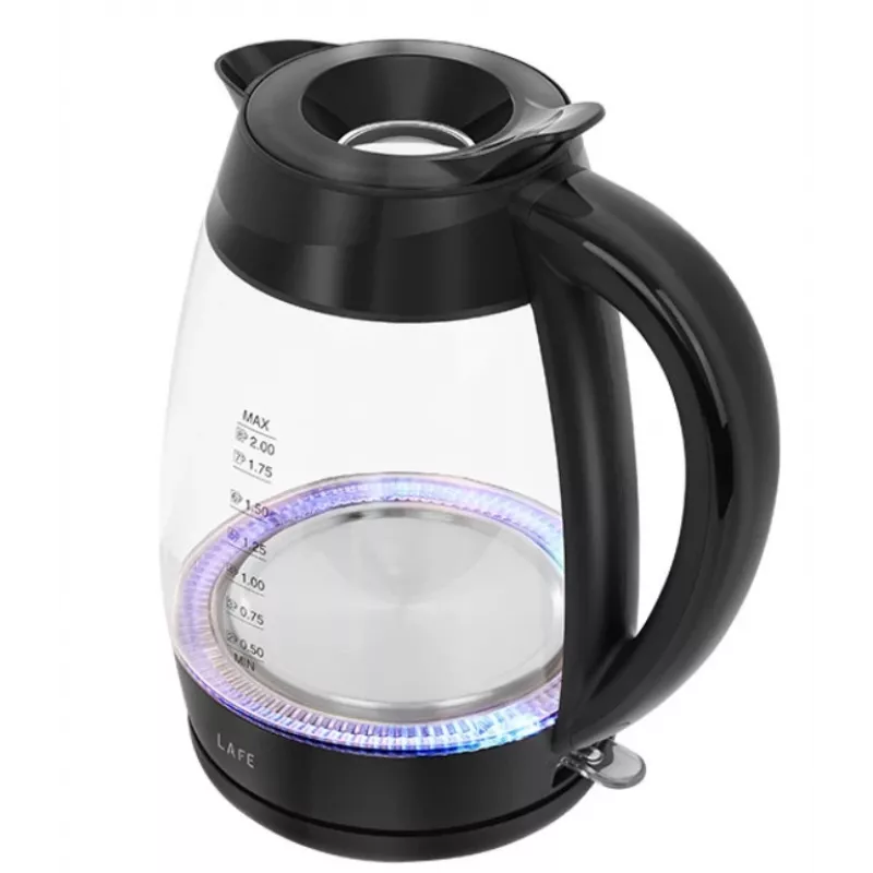 Lafe Essential XL CEG016 lasinen sähkökäyttöinen vedenkeitin, 2 l, 2200 W, musta