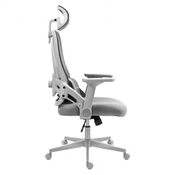 Pelituoli huzaro Combat 2.7 — ergonominen kangaspelituoli, harmaa, verkkoselkänoja, korkeussäädettävä, kallistusmekanismi, 120 kg max.