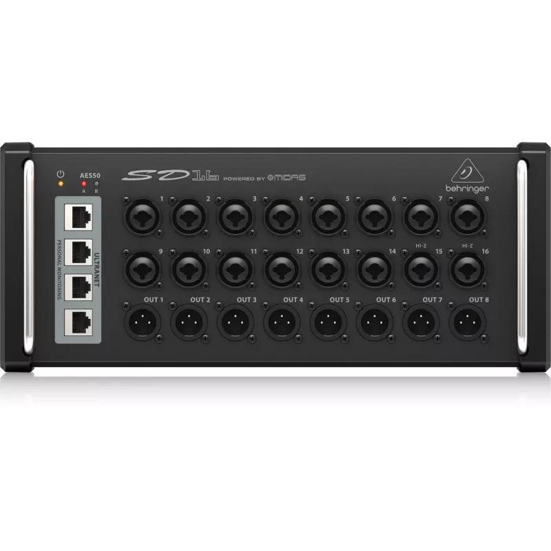 Stagebox Behringer SD16 musta metalli