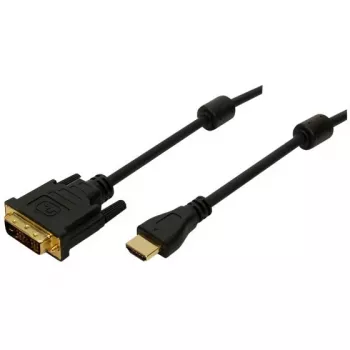 Logilink - videokaapeli - HDMI / DVI - 30 AWG - HDMI, 19-napainen (uros) - DVI-D (uros) - 2 m - kaksinkertainen eristys - musta (CH0004)