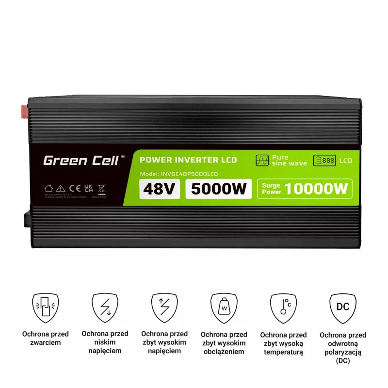 LCD-muunnin 48V 5000W/10000W puhdas sini aalto näytöllä