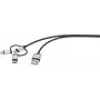 Renkforce USB-kaapeli USB 2.0 USB-A-pistoke, USB-C™-pistoke, USB-Micro-B-pistoke, Apple Lightning -pistoke 3,00 m tummanharmaa punottu (RF-3334578)