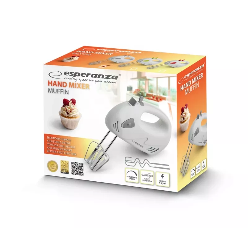 Käsivatkain Esperanza MIKSER RÄCZNY MUFFIN EKM007WE 150W