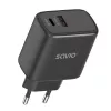 SAVIO LA-06/B 30 W seinälaturi, USB-A + USB-C, Quick Charge, Power Delivery 3.0, musta