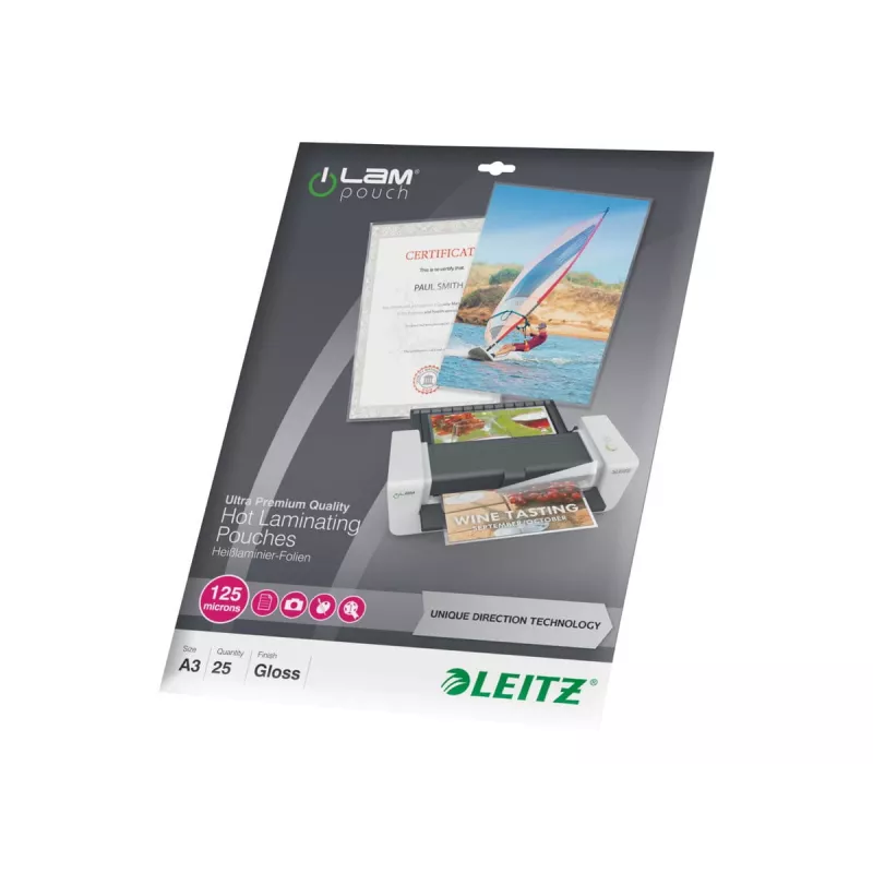 Laminointikalvot LEITZ iLAM UDT 468×344 mm kiiltävä PET/EVA 25 kpl