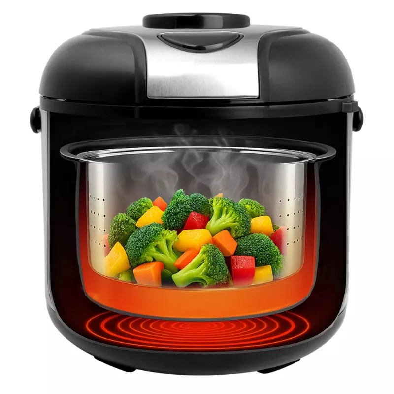 Riisinkeitin GASTROBACK Rice Control Low Carb & Steam, 3 l, 450 W, musta/ruostumaton teräs