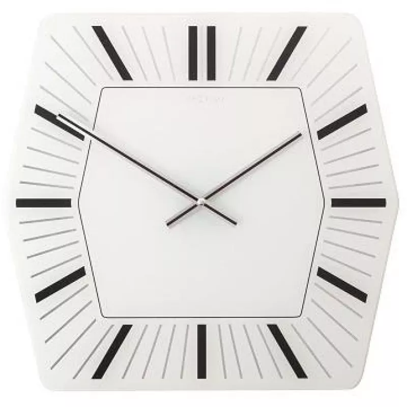 NeXtime kello 8128wi Hexagon, 43x43 cm, seinäkello, valkoinen