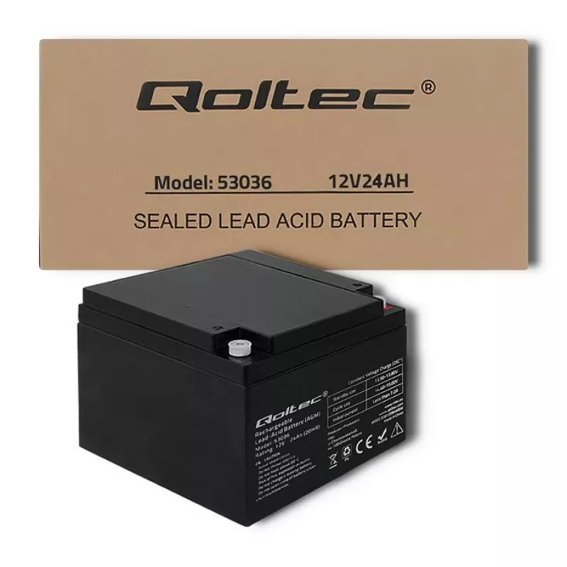 Qoltec 53036 AGM-akku | 12V | 24Ah | max 360A