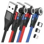 USB-kaapeli RealPower MagneticCharge3 1m USB A musta sininen punainen