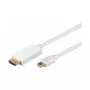 Goobay 1m Mini-DisplayPort/HDMI™ sovitinkaapeli [MAC tai PC, äänentoisto, kullatut kontaktit, lukituksella]