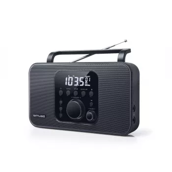 Kannettava radio Muse M-091 R — FM/AM, LCD-näyttö, verkko- tai AA/D-paristokäyttö, kiertosäätimellä äänenvoimakkuus, 1,1 kg, musta