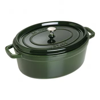 Staub La Cocotte 33 cm soikea valurautainen paistinpata, basilikanvihreä