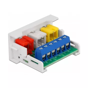 RCA-moduuli DeLOCK Easy 45 3 x RCA liitin 22,5 x 45 mm
