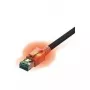 EasyLan DualBoot LED -verkkokaapeli RJ45 S/FTP Cat.6A (luokka EA) - saCon-liittimellä - LSOH - musta