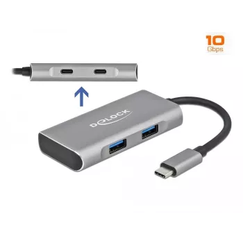 USB-keskitin DeLOCK ulkoinen USB 10 Gbps USB Type-C -keskitin 63260
