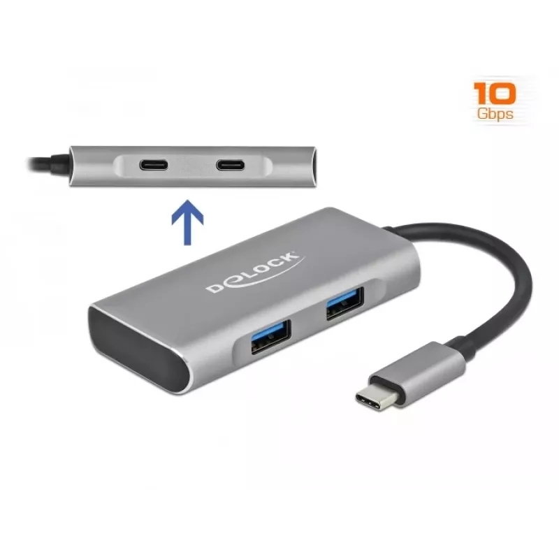 USB-keskitin DeLOCK ulkoinen USB 10 Gbps USB Type-C -keskitin 63260