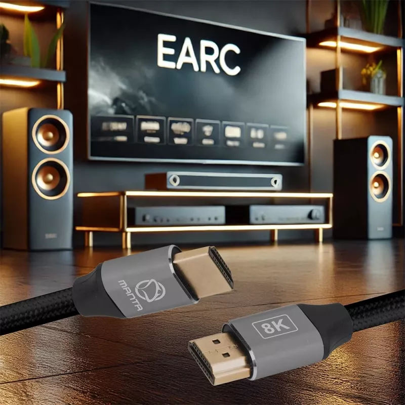 HDMI-kaapeli MANTA HDMI-2MC 2 m, tukee jopa 8K-resoluutiota
