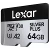 MicroSD-kortti Lexar 64 GB UHS-I luokka 3 SILVER PLUS