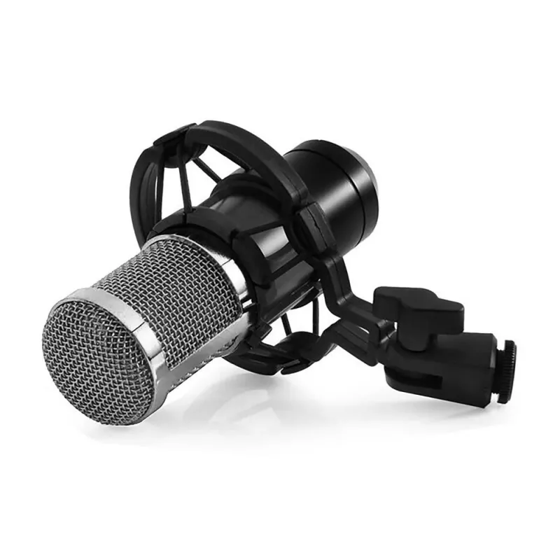 PC-mikrofoni MEDIA-TECH MT397S — johdollinen, XLR-tulo, 20–20000 Hz, 150 Ω, -32 dB, 2,4 m kaapeli, pöytäteline, musta