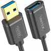 UNITEK Y-C457GBK USB-kaapeli USB 3.2 Gen 1 (3.1 Gen 1) 1 m USB A musta