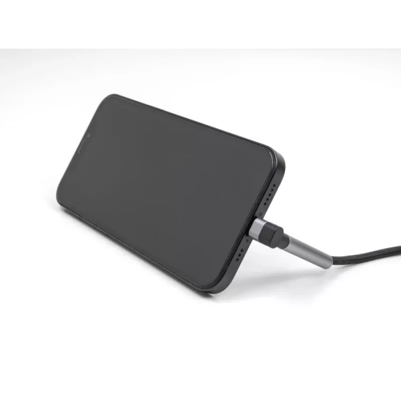 USB Type-C -Lightning-lataus- ja datakaapeli kulmaliittimellä ja telineellä, DELOCK 1,5 m, 9 V 3 A (MFi)
