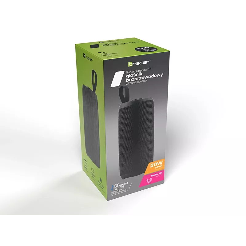 Kannettava Bluetooth-kaiutin TRACER Supervox musta TRAGLO47686 — langaton ääni, kompakti muotoilu