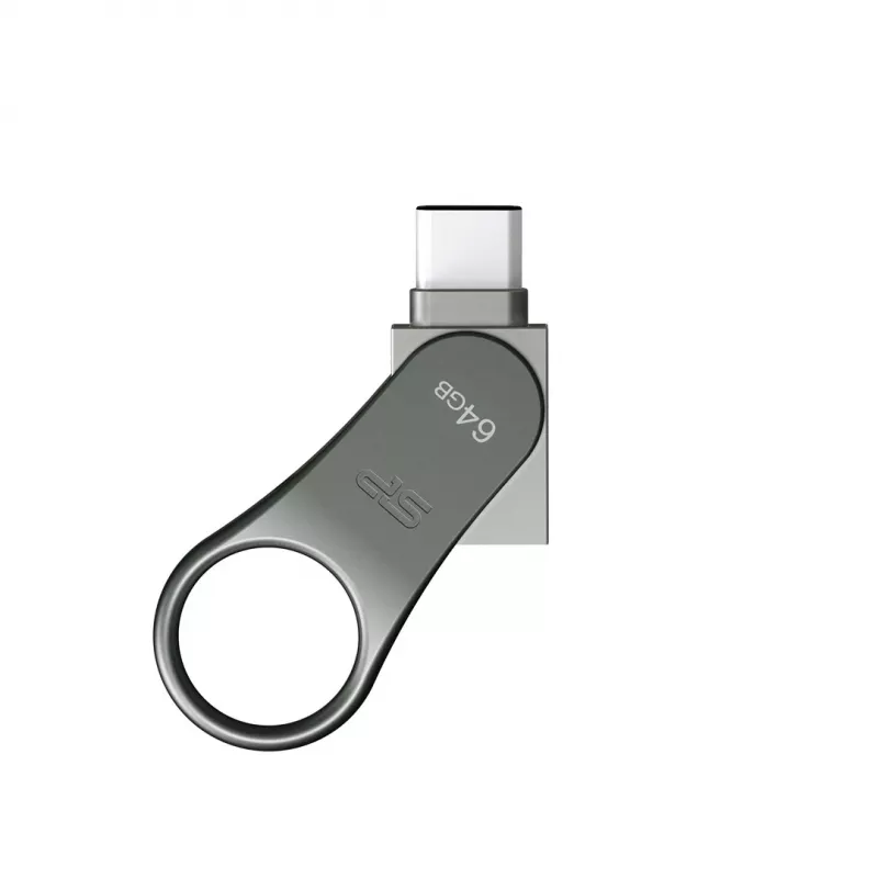 Silicon Power Mobile C80 USB-muistitikku 64 GB USB Type-A / USB Type-C 3.0 (3.1 Gen 1) Titanium