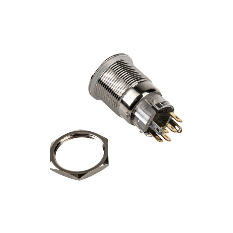 DimasTech ilkivaltasuojattu painonappi 19 mm Silverline Dot RGB PD210