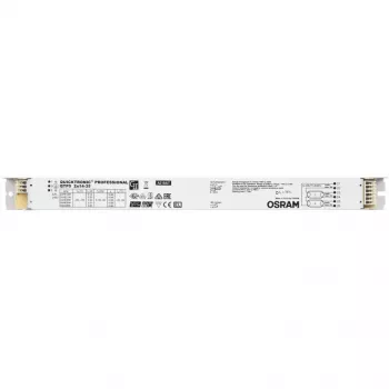 Liitäntälaite/LED-ajuri Osram QTP5 2X14…35, käyttöikä 100000 h, tulo 198–264 V, 50/60 Hz, 24 A, -20–50 °C, 30×360×21 mm