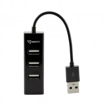 Sbox H-204 USB 4-porttinen keskitin musta