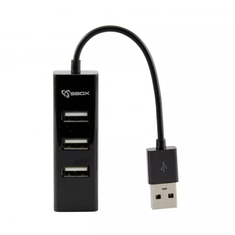 Sbox H-204 USB 4-porttinen keskitin musta