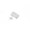 LANBERG RJ-45-liitin PLU-6000 Cat6 U/UTP -kaapelille, läpinäkyvä/valkoinen, 100 kpl:n pakkaus