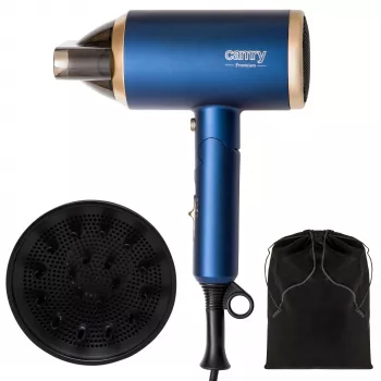 Camry | hiustenkuivaaja | CR 2268 | 1800 W | 2 lämpötilatasoa | ionitoiminto | diffuusorisuutin | sininen/kulta